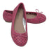 L'Amour Girls Fuchsia Perforated Bow Ballet Trendy Flats 7-10 Toddler - SophiasStyle.com